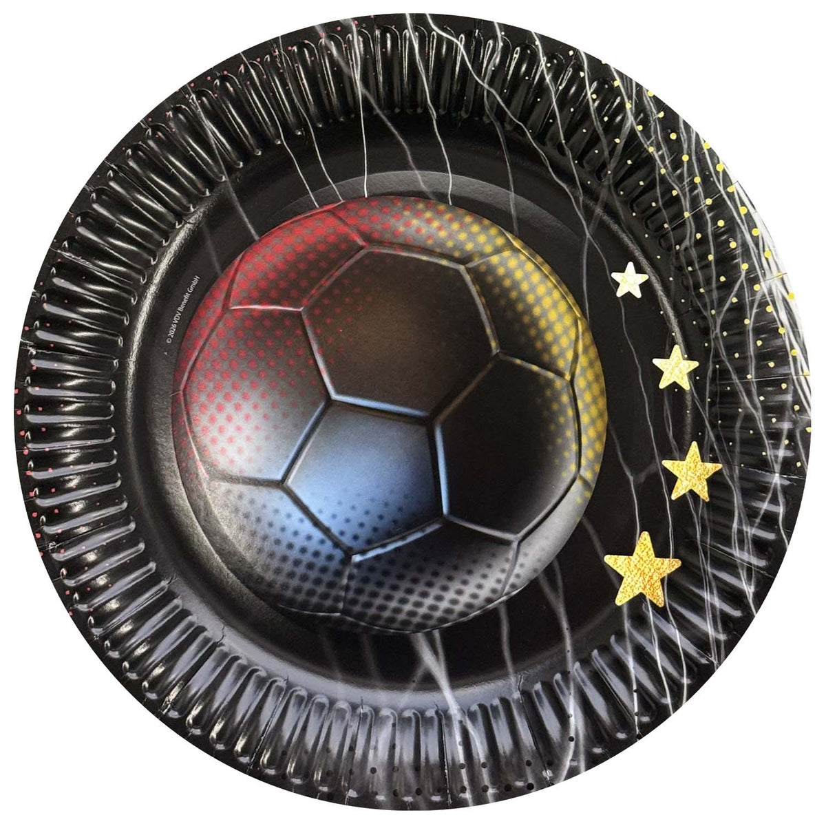Fußball WM Pappteller Deutschland 4 Sterne 23 cm 8er Set Party Deko 8