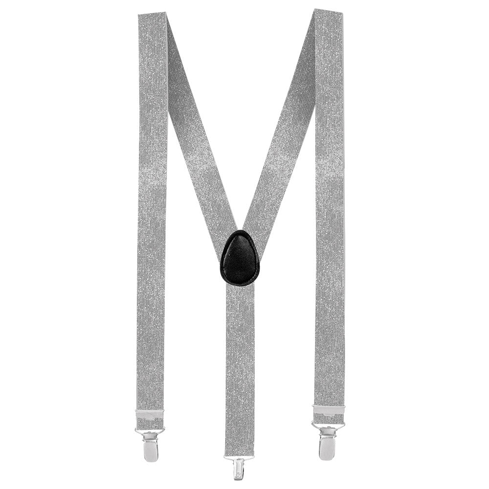 Hosenträger Silber – Basic Y-Form verstellbar für Herren & Damen, Karneval Party 2