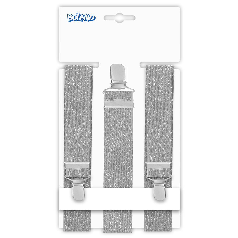 Hosenträger Silber – Basic Y-Form verstellbar für Herren & Damen, Karneval Party 3
