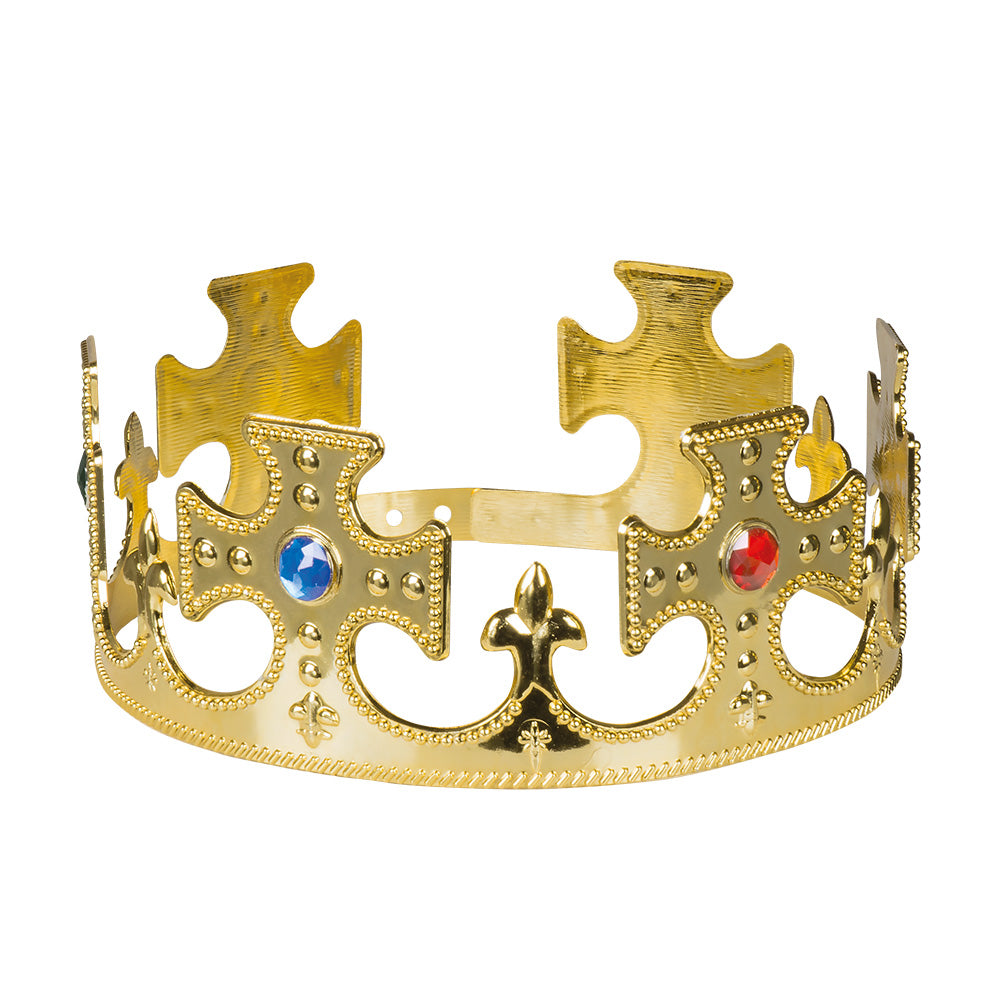 Crown King Adjustable Golden King's Crown with Gemstones for Carnival 2