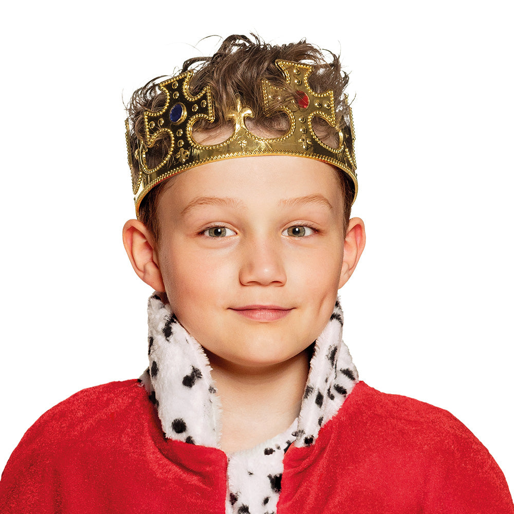 Crown King Adjustable Golden King's Crown with Gemstones for Carnival 3