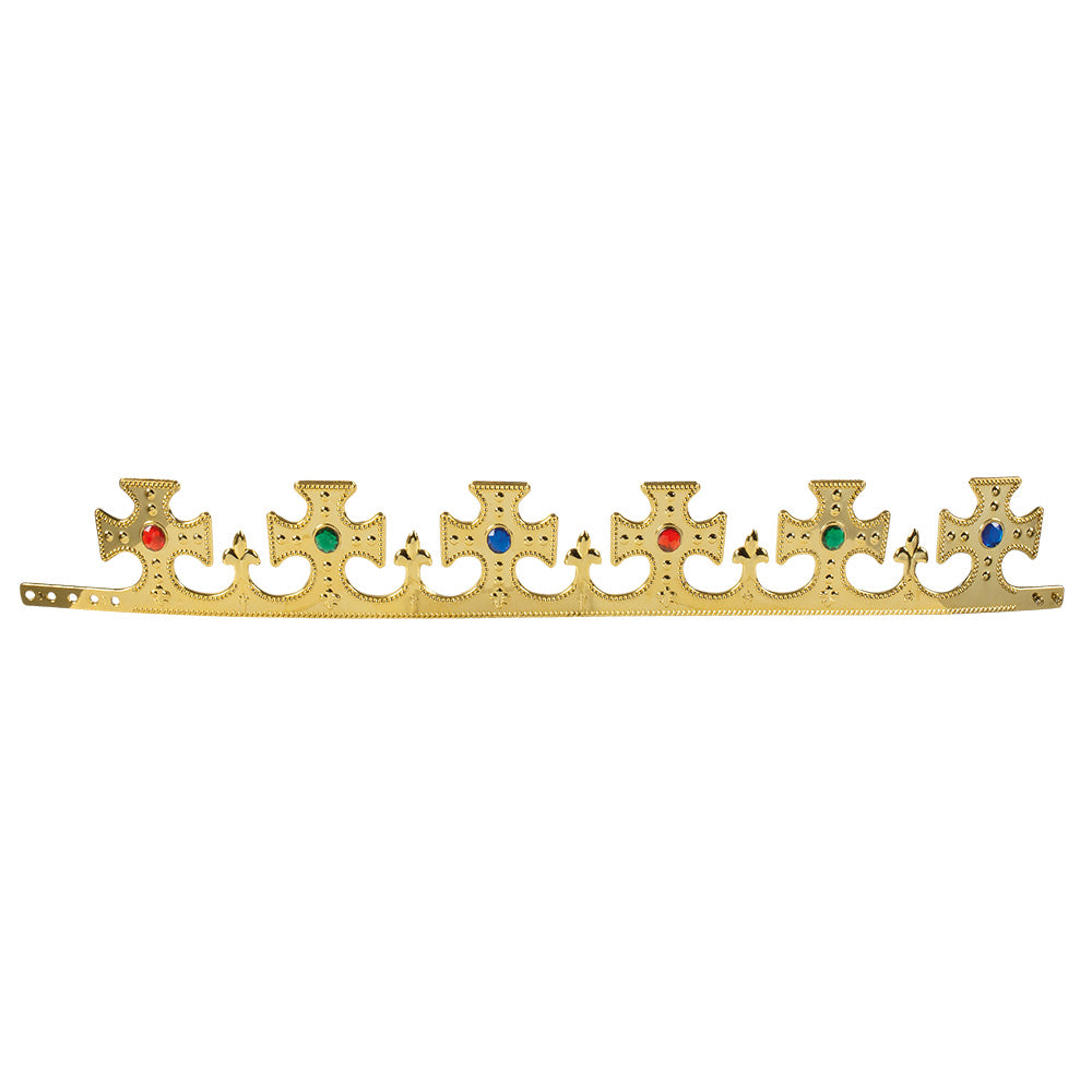 Crown King Adjustable Golden King's Crown with Gemstones for Carnival 4