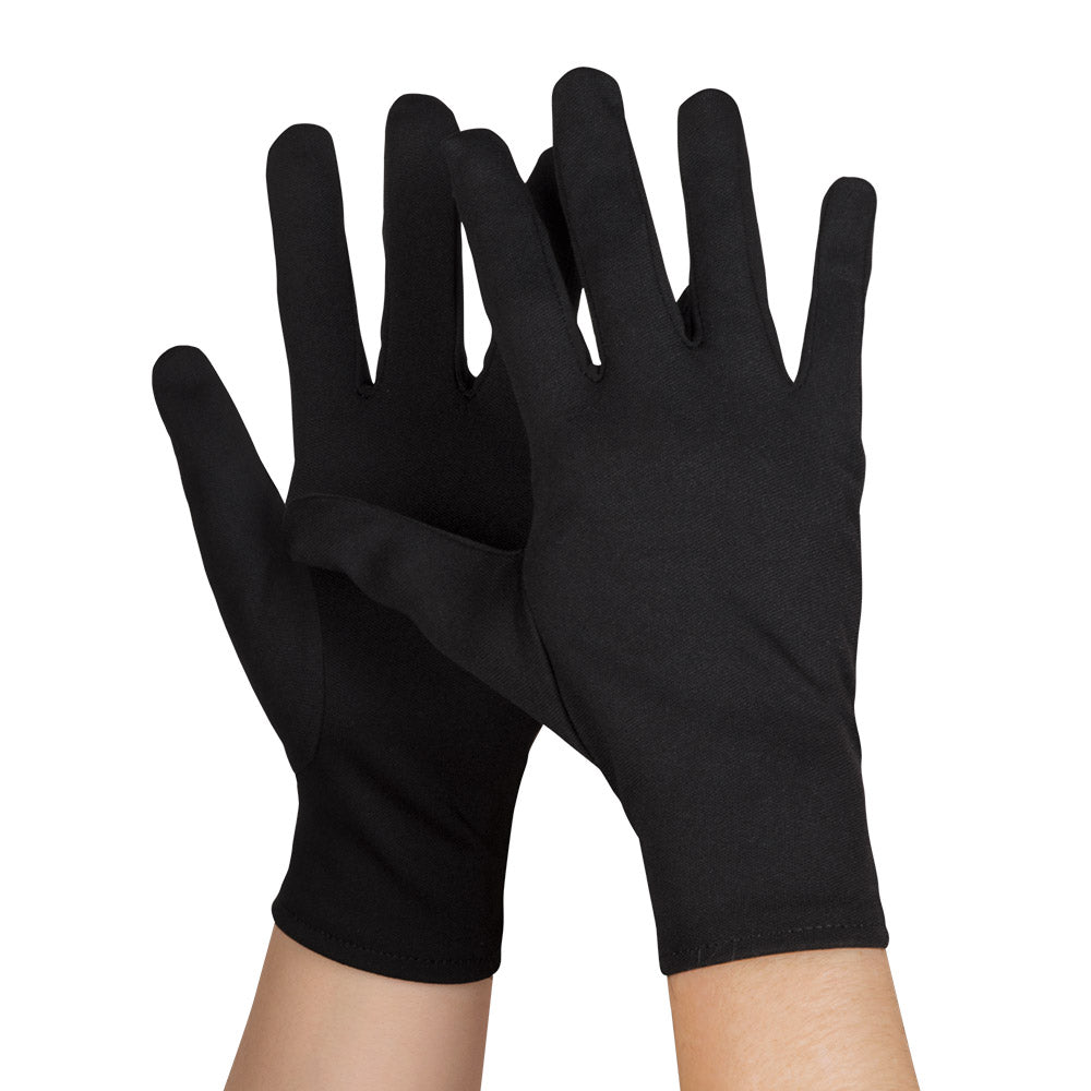 Handschuhe schwarz – Basic Kurz-Handschuhe bis Handgelenk für Kostüm & Karneval 2