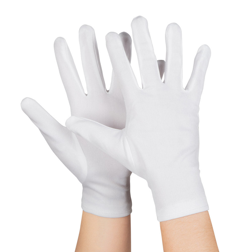 Handschuhe weiß – Basic Kurz-Handschuhe bis Handgelenk für Kostüm, Party & Karneval 2