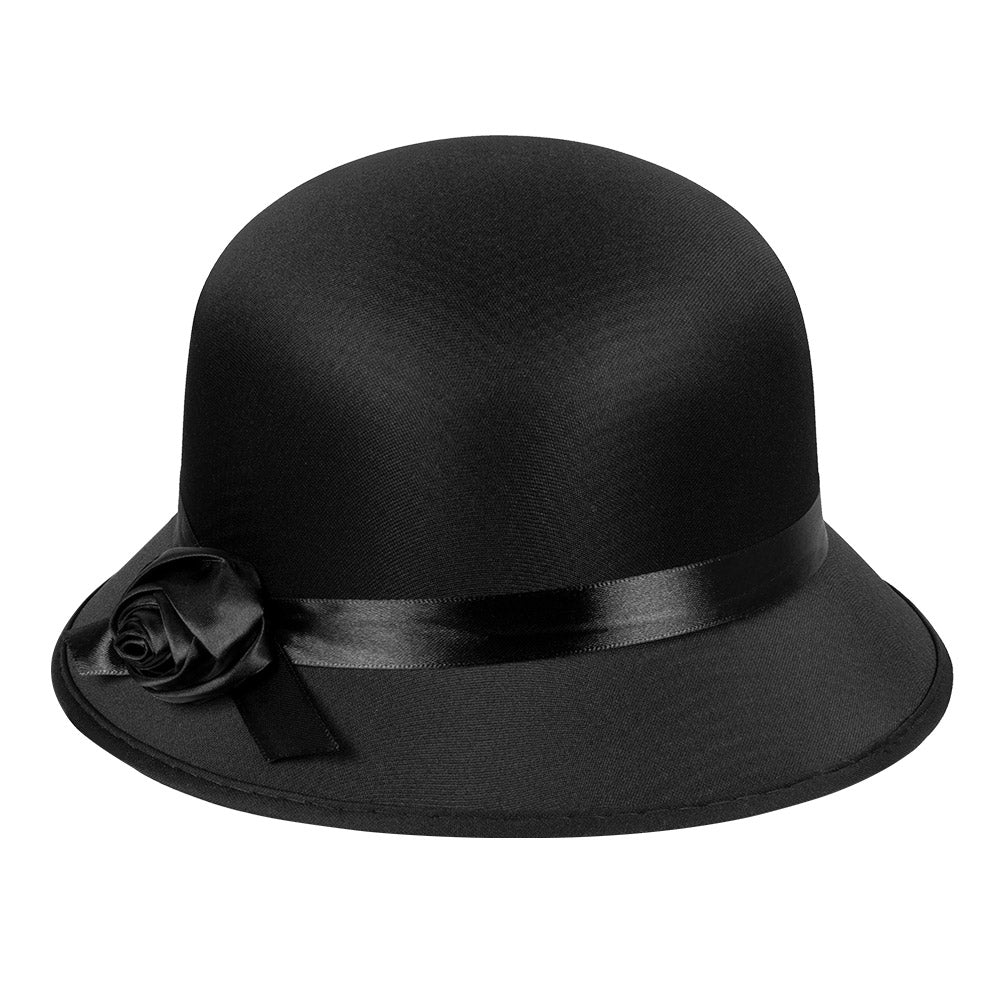 Charleston Hat Lady Black – 1920s Ladies' Hat with Bow for Costume, Party 2