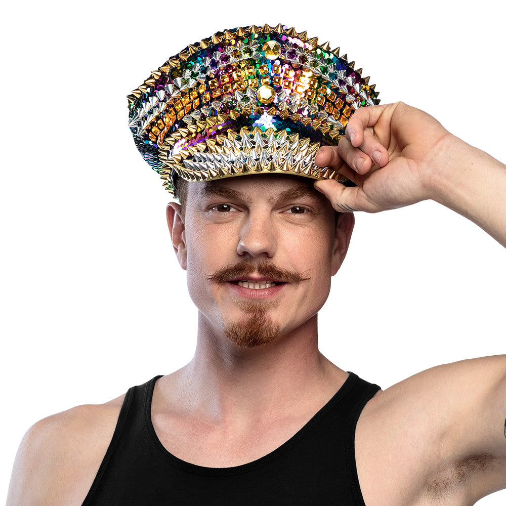 Rainbow Sparkle Beanie – Glittery cap, colorful, for carnival, festival &amp; theme party 3