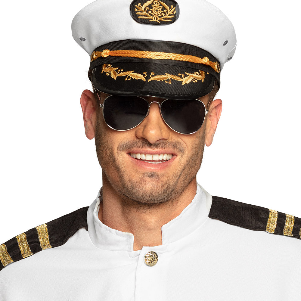 Captain's hat Jonah – White naval hat with gold details for sailors 3