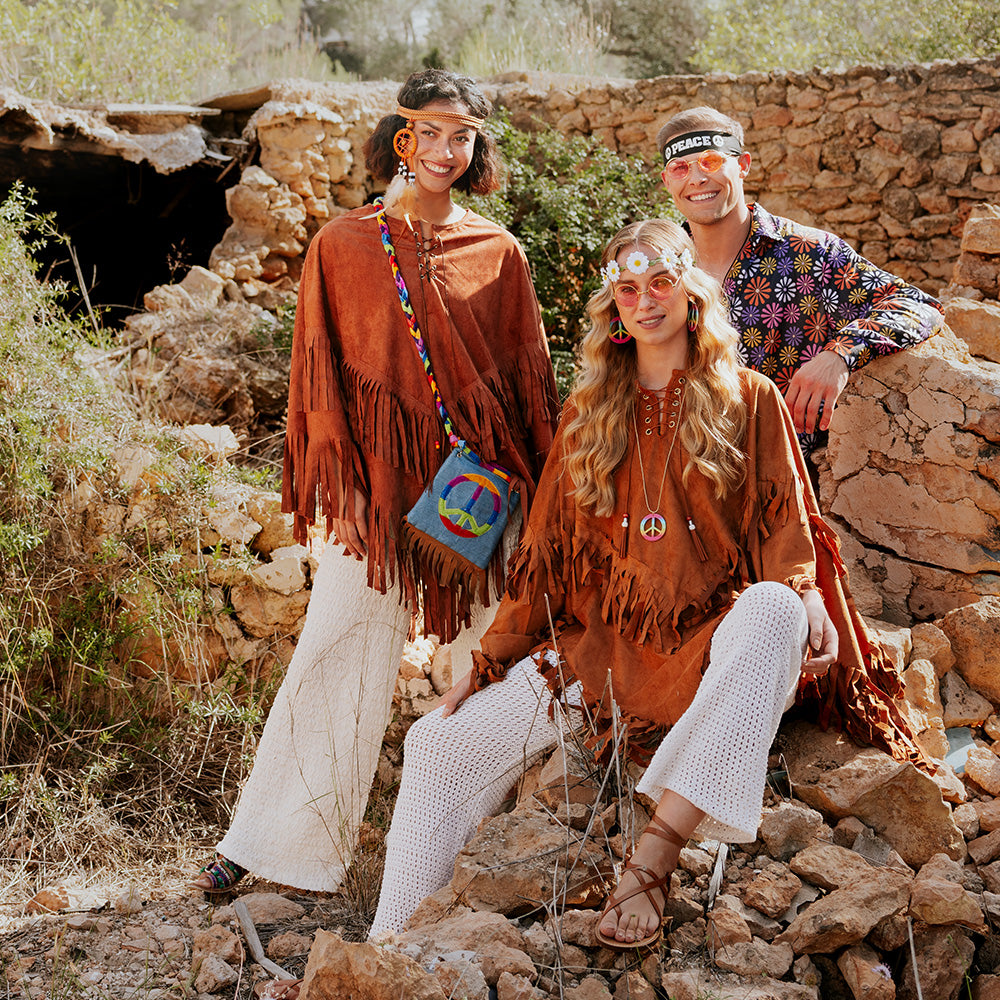 Bohemian Poncho – Women's Costume with Fringe, One Size Fits All, for Carnival &amp; Party 5