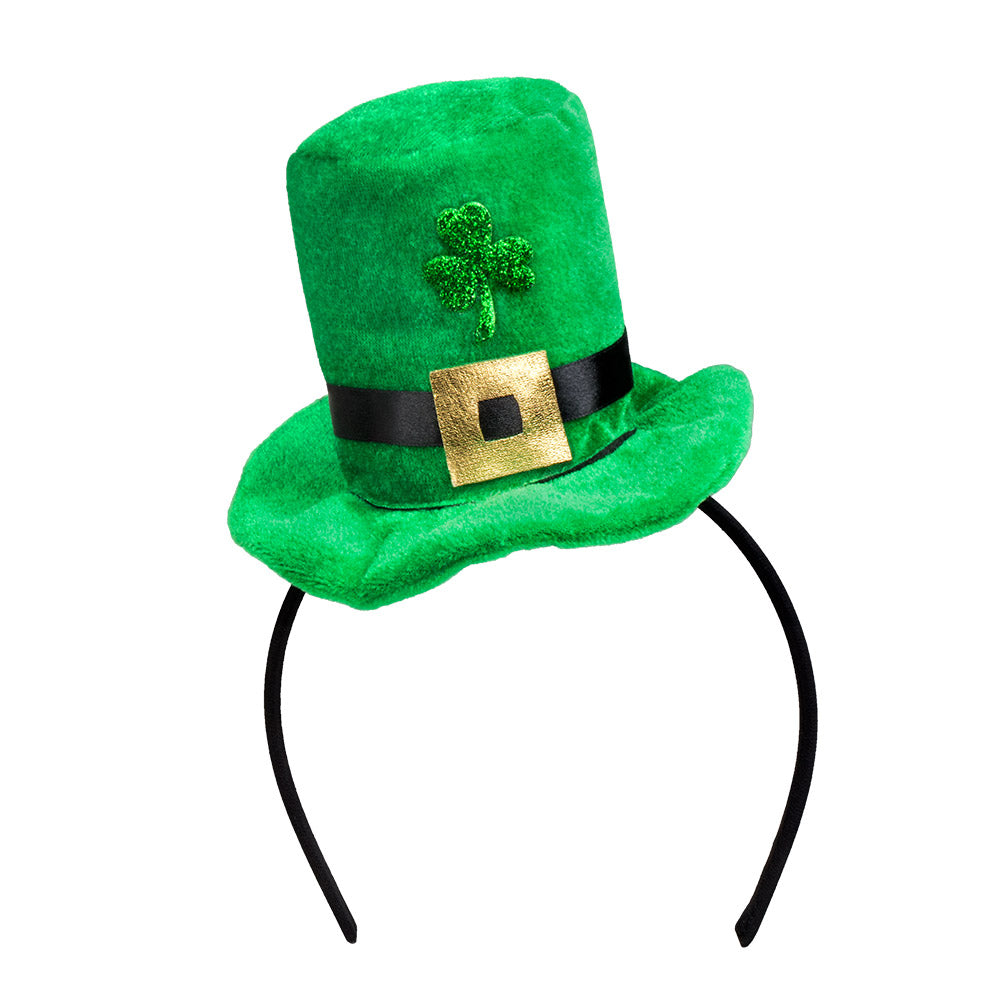Diadem Shamrock – Mini green top hat with clover leaf for St. Patrick's Day 2