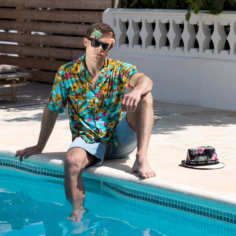 Hut Ibiza – Sommer Fedora mit Blumenmuster, Strandhut für Karneval & Party 4