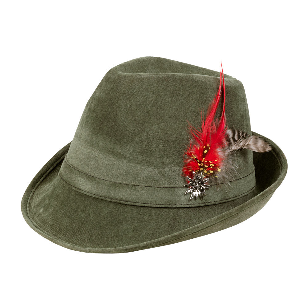 Jagdmeister hat – Green traditional hat with feather, accessory for Oktoberfest 2