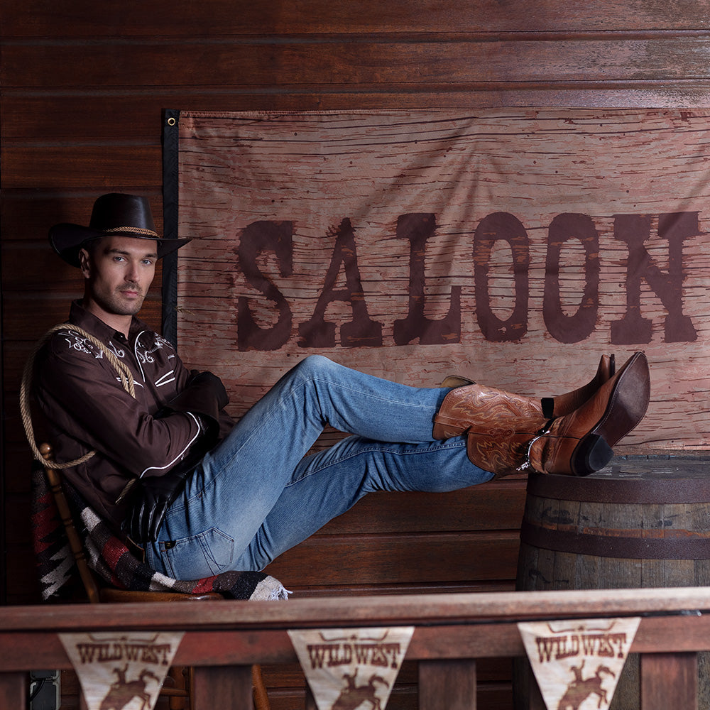 Wild West Saloon Flag – Polyester Decoration 90x150 cm for Western Parties &amp; Bars 2
