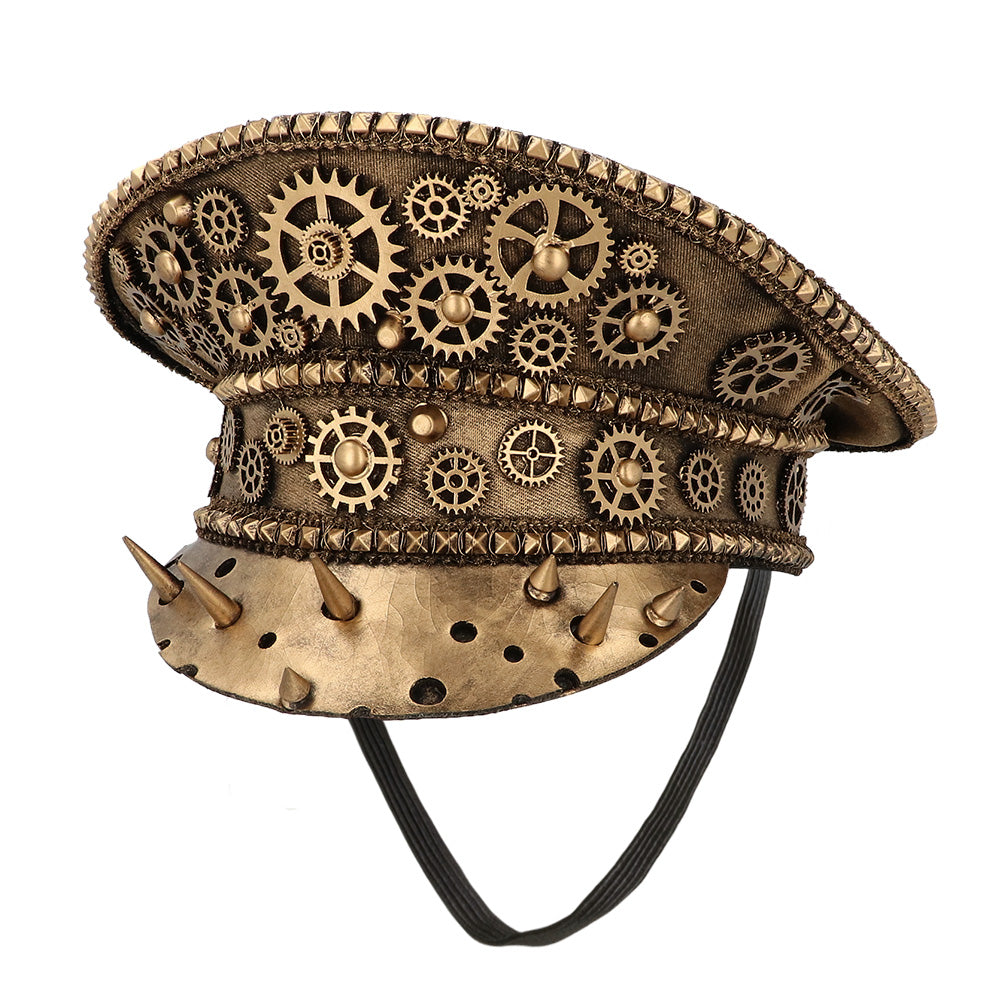 Steampunk Gearpunk Hat, Brown with Gears – Unisex Costume Accessory 2