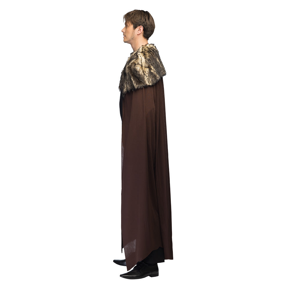 Night Hunter cloak, brown with fur collar, 150 cm – Knight Viking costume 2