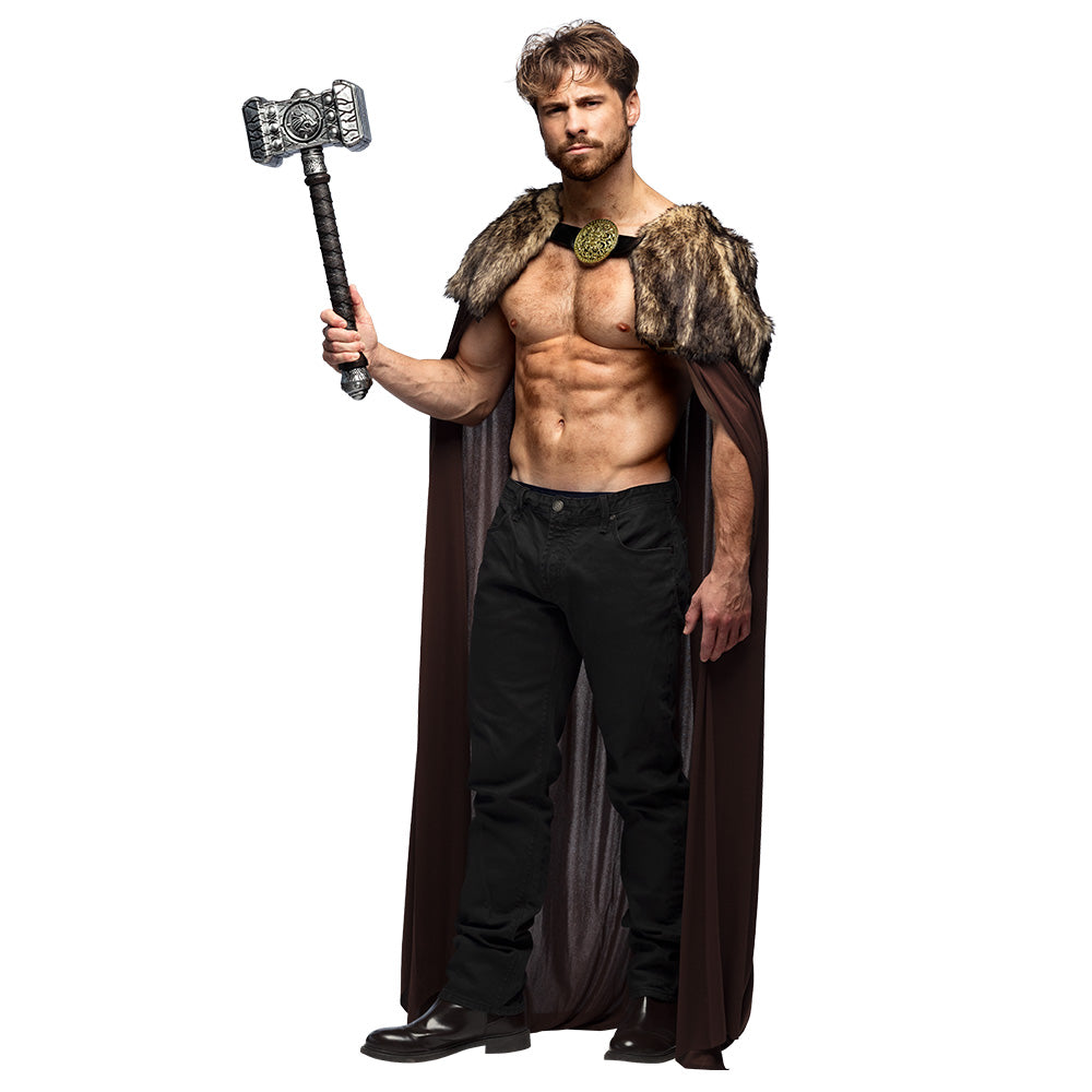 Night Hunter cloak, brown with fur collar, 150 cm – Knight Viking costume 4