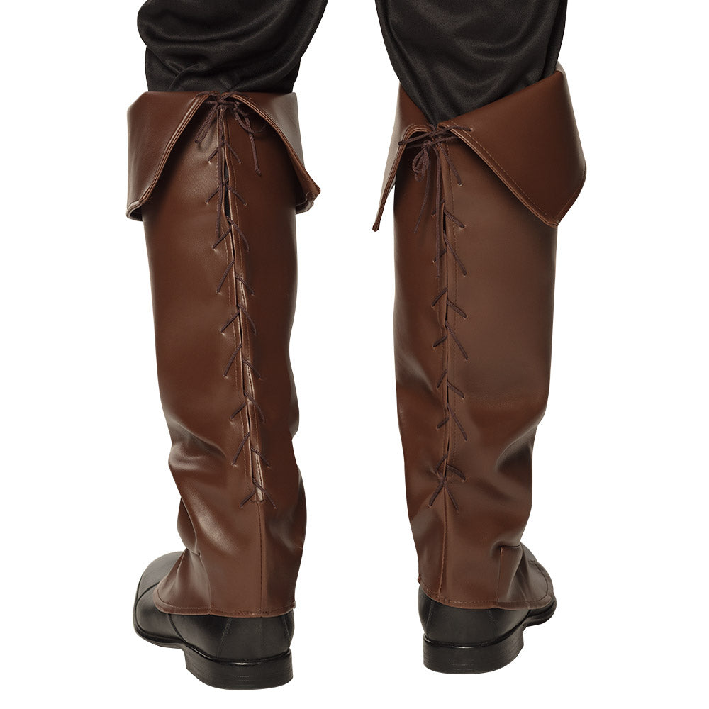 Walker brown boot covers, costume accessory for pirates and medieval costumes 3