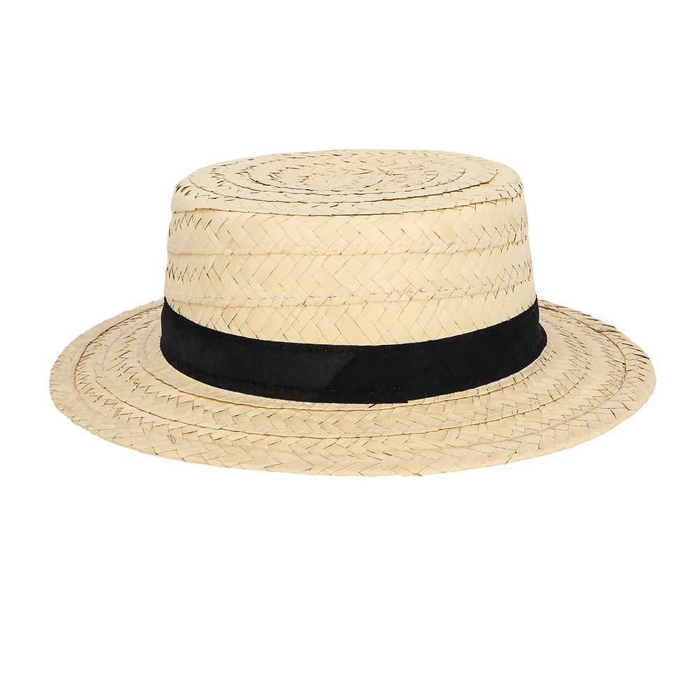 Chevalier hat, elegant straw hat with black band for men, carnival, party 5
