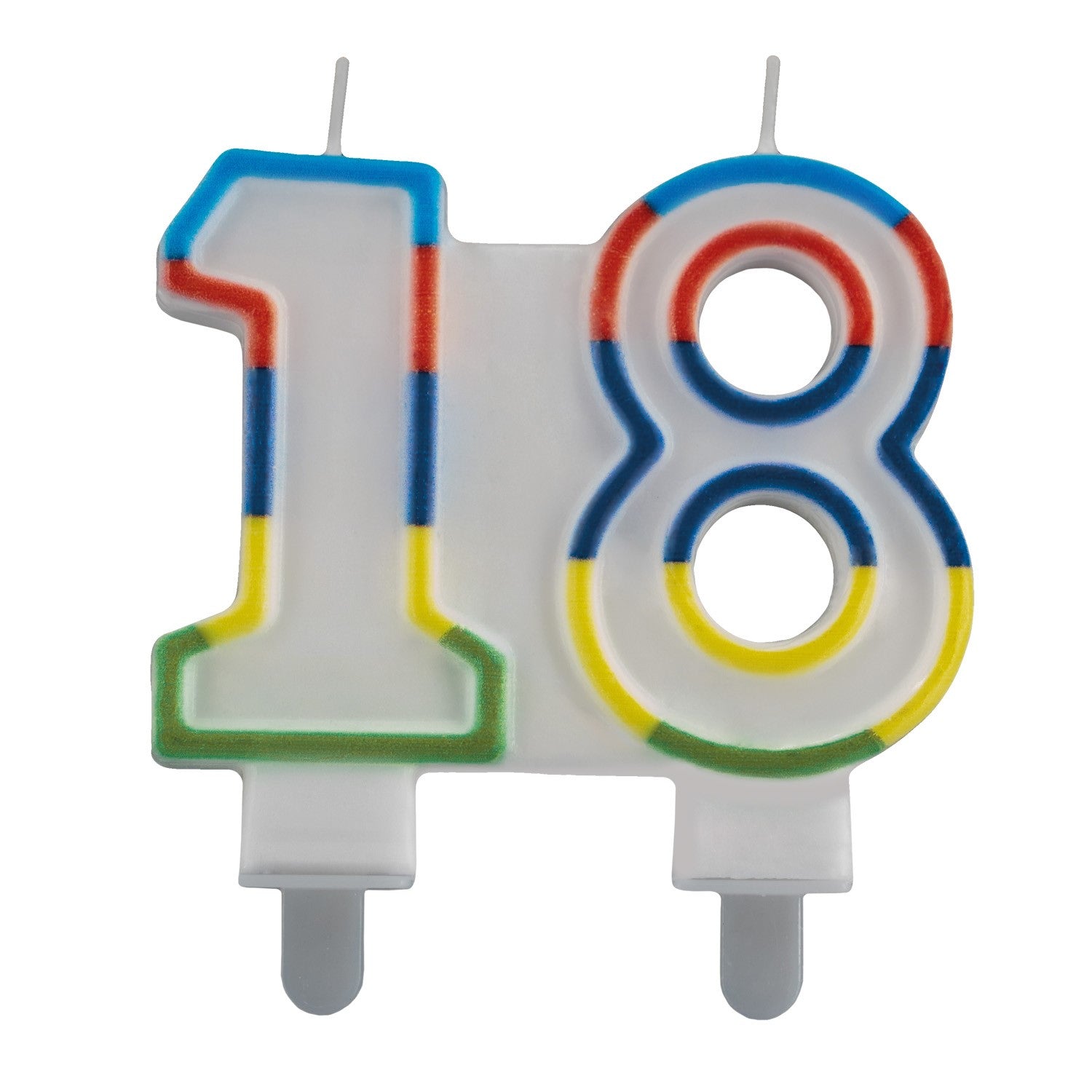 Birthday candles, multicolor rim, No. 18