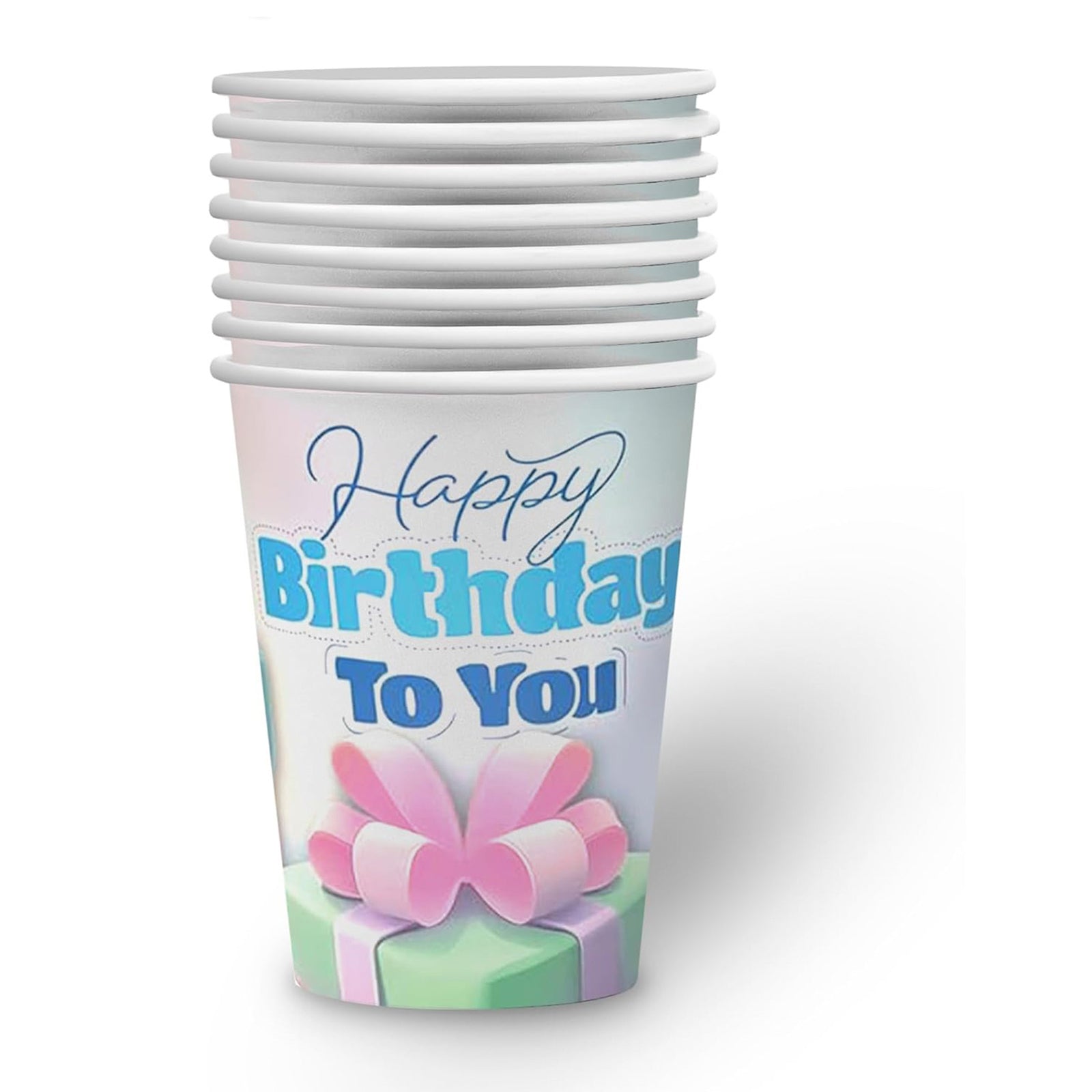 Becher Happy Birthday Pastell 8er-Pack 250 ml 8