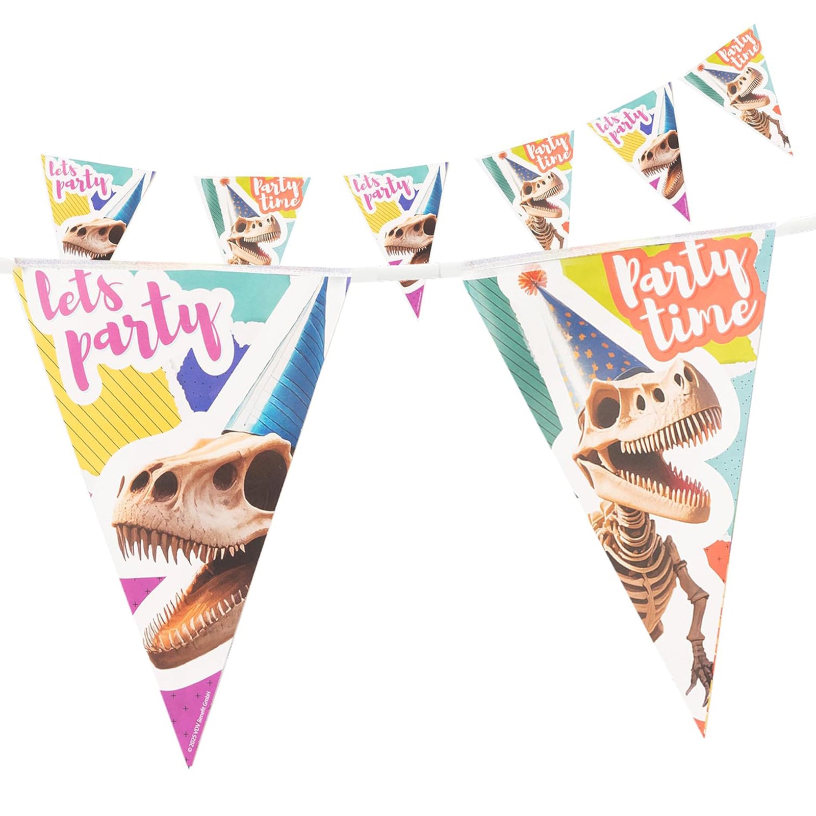 Dinosaur Skeleton Bunting 4-5 m – Cool Dinosaur Party Decoration for Children's Birthday 8