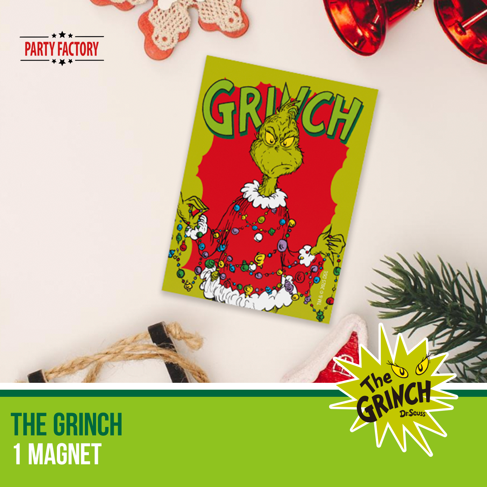 The Grinch Magnet grün – Kühlschrankmagnet mit Weihnachtsmotiv 2