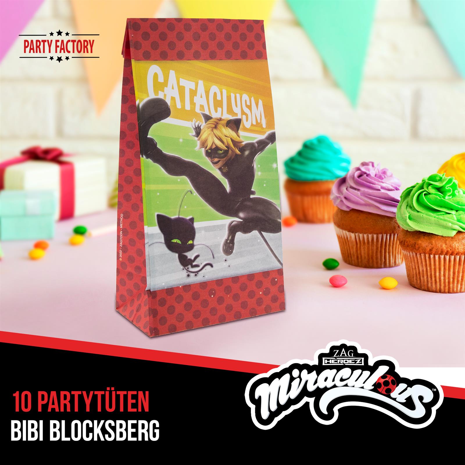 Miraculous Party Bag Paper incl. Stickers 10 pcs. 11