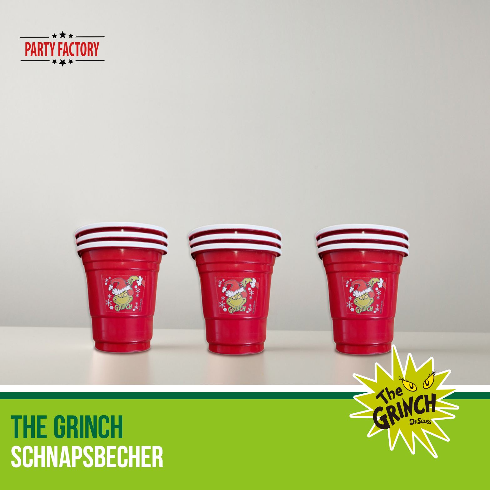 The Grinch Schnapsbecher 6-teilig 55 ml – Weihnachts Partybecher für Silvester 2
