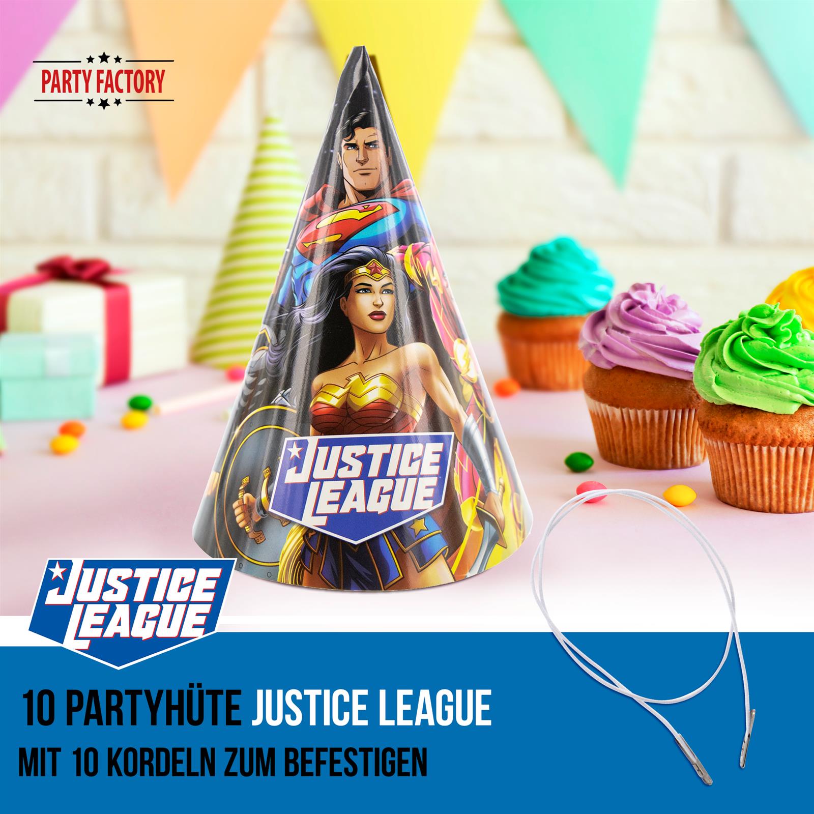 Justice League Partyhüte 10 Stück 2