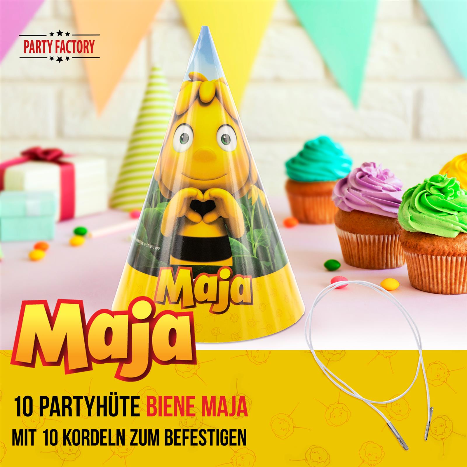 Biene Maja Partyhüte 10 Stück 2