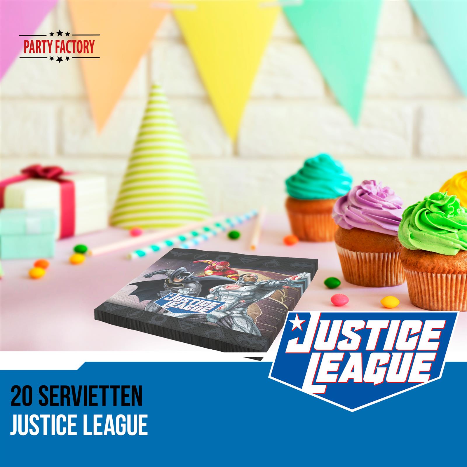 Justice League Servietten 33x33 cm 20er-Pack 2