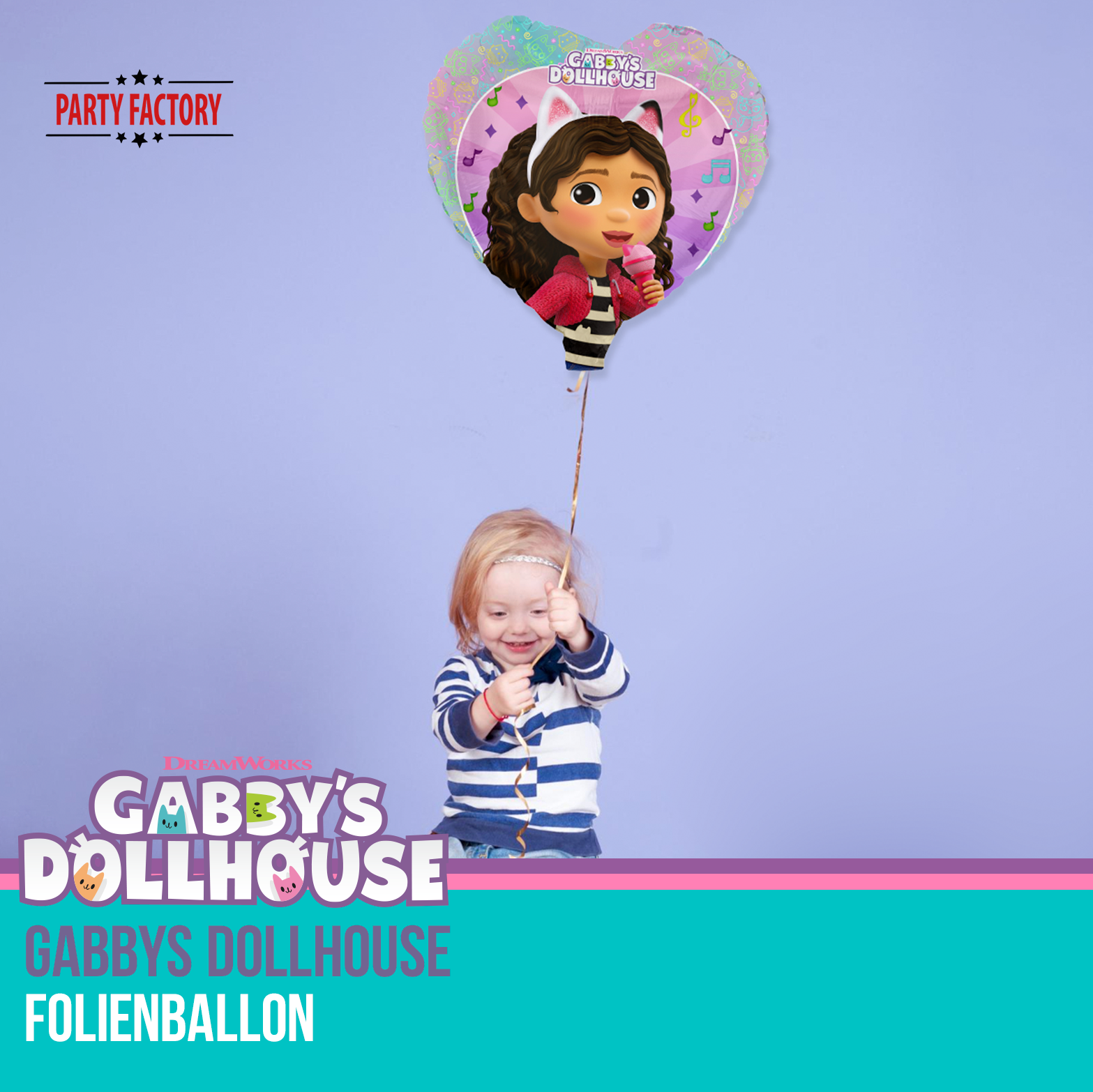Gabby's Dollhouse Foil Balloon Heart 45 cm - Gabby Party Balloon with Microphone 2