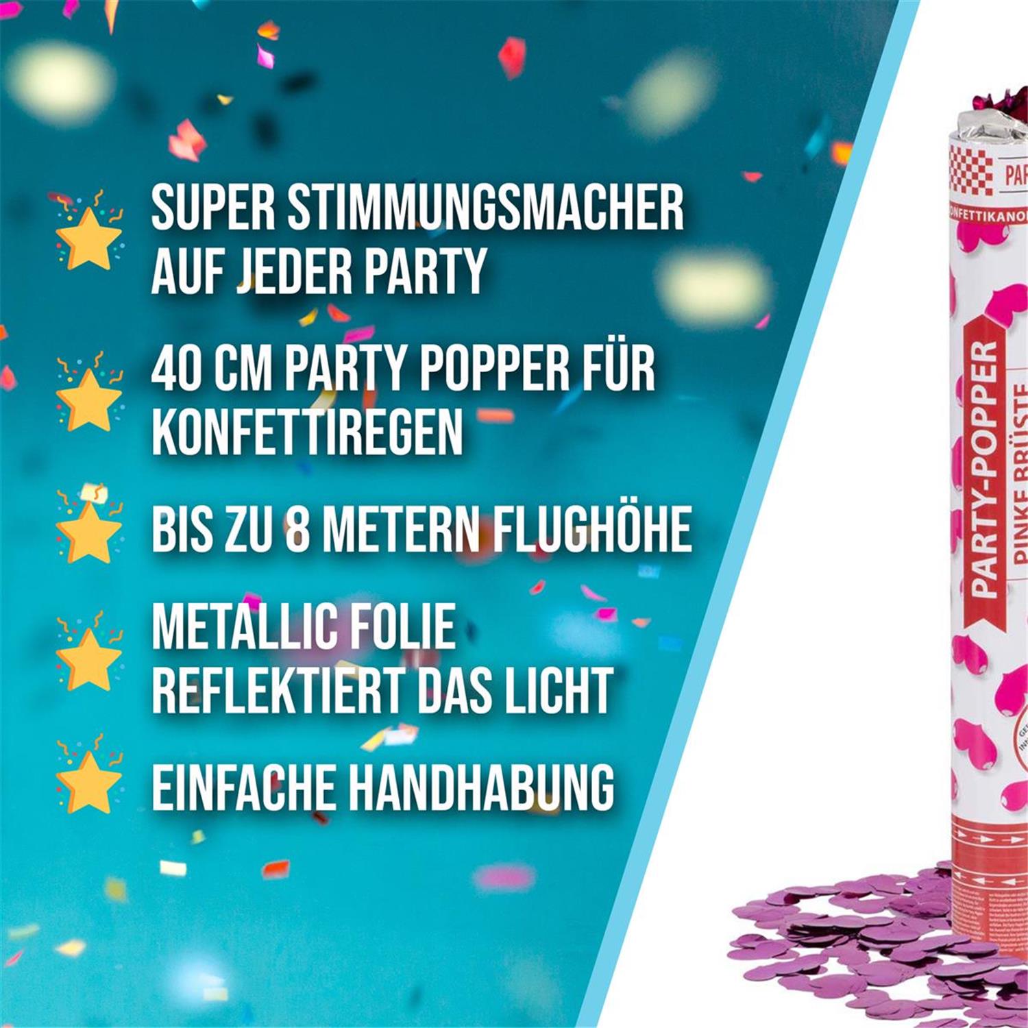Party Popper 40cm Pink Breasts 2