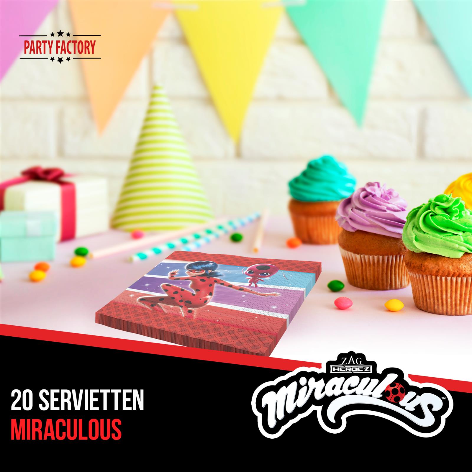 Miraculous Servietten 33x33 cm 20er-Pack 2