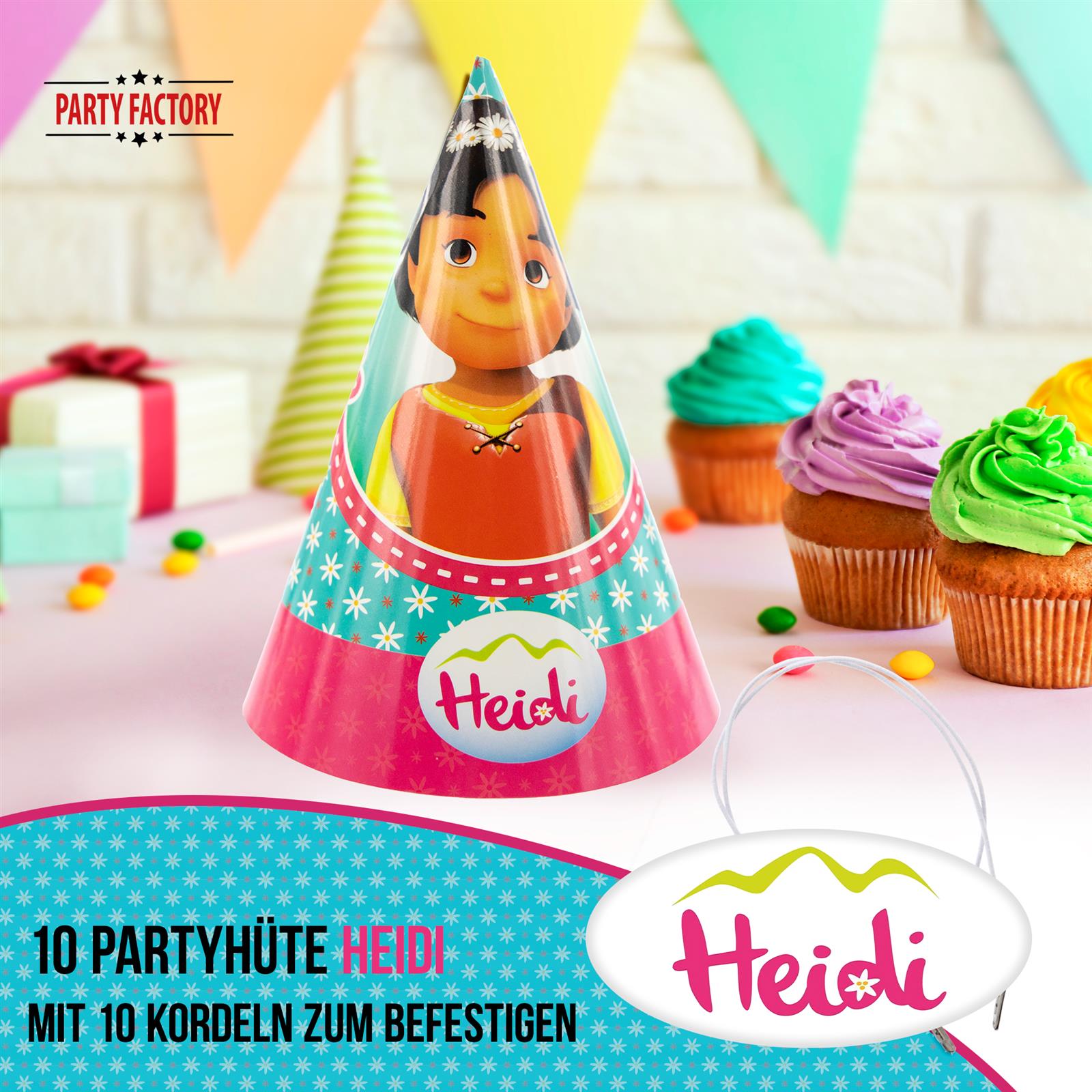 Heidi Partyhüte 10 Stück 2