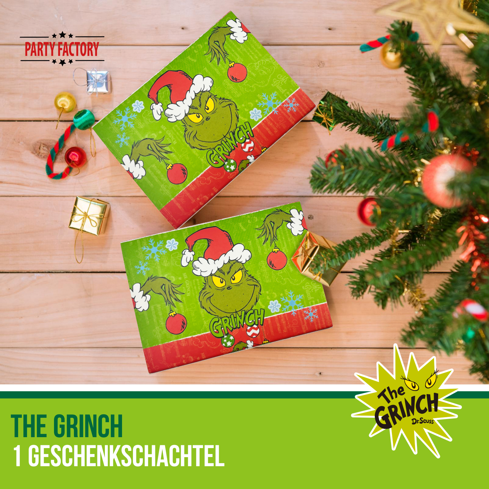 The Grinch Geschenkschachtel Motiv 1 – Geschenkbox Weihnachten, Geschenkverpackung Party 2