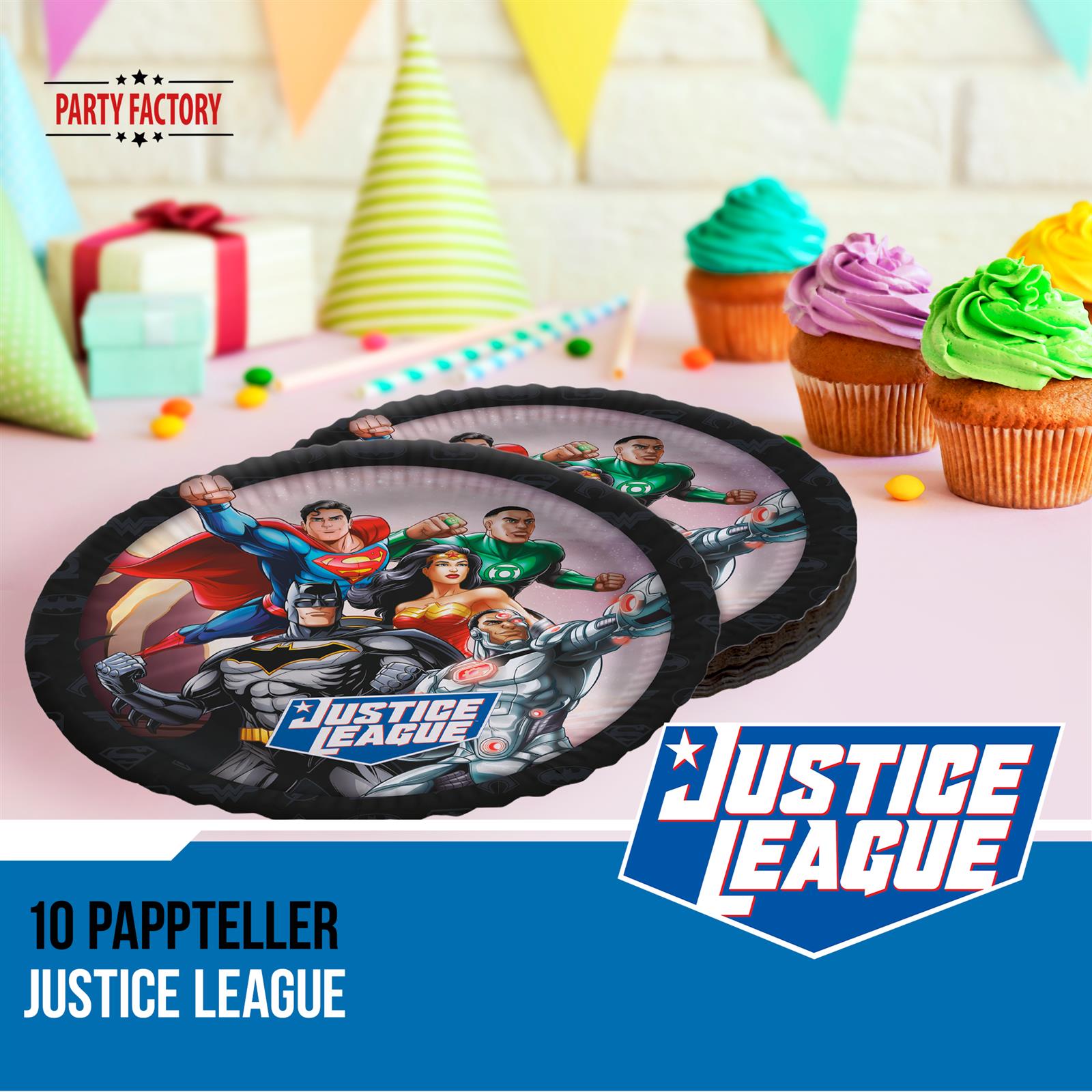 Justice League Papp-Teller 23 cm 10 Stück 2