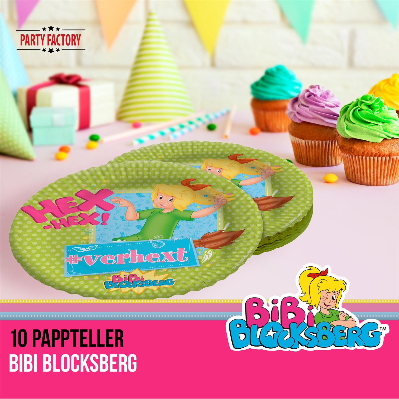 Bibi Blocksberg Papp-Teller 23 cm 10 Stück 2