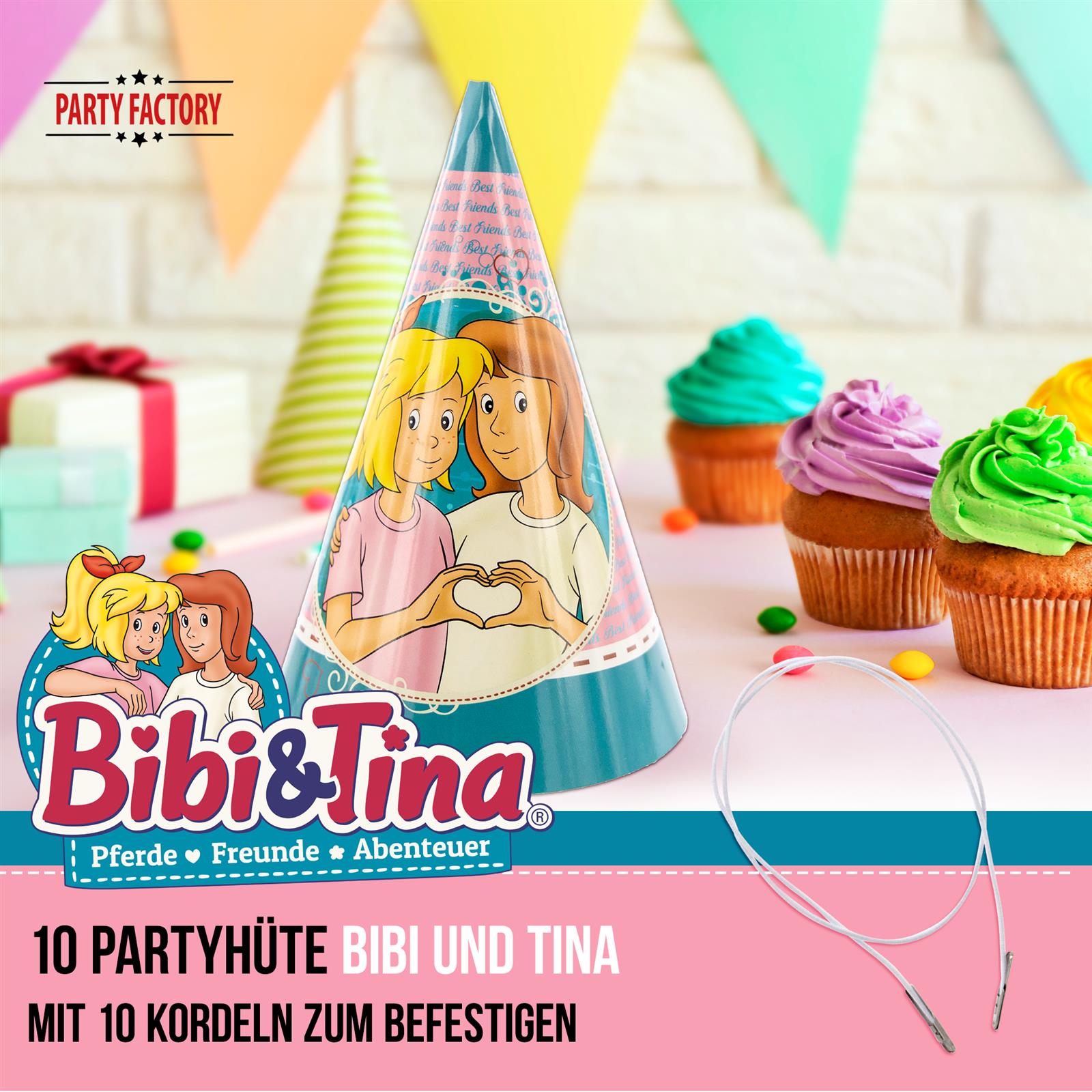 Bibi & Tina Partyhüte 10 Stück 2