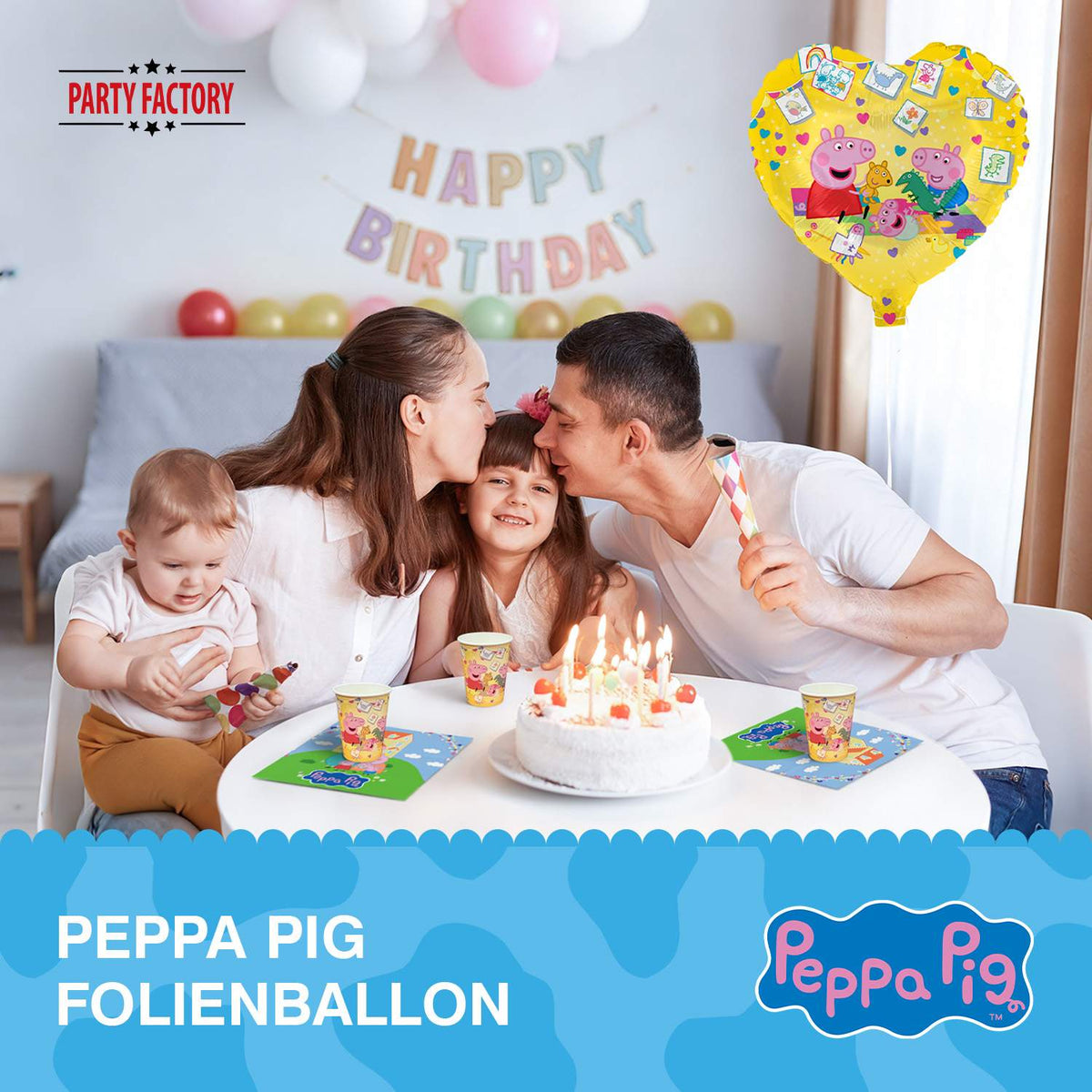 Peppa Pig Folienballon rund gelb Ø 45 cm 3