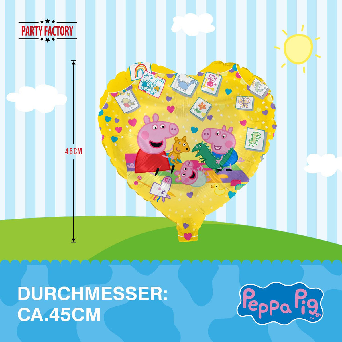 Peppa Pig Folienballon rund gelb Ø 45 cm 5