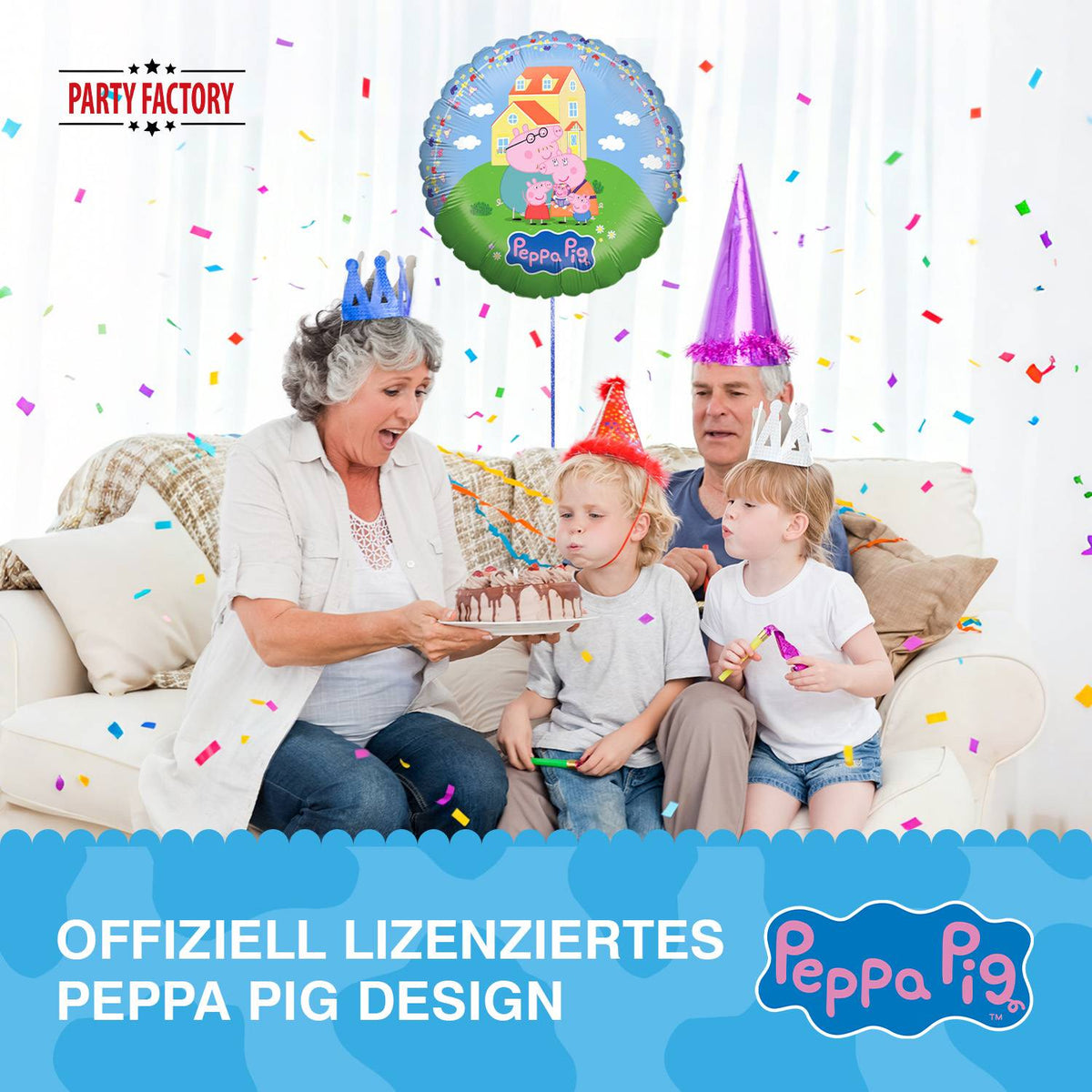 Peppa Pig Folienballon rund ⌀ 45 cm Familie Wutz 4