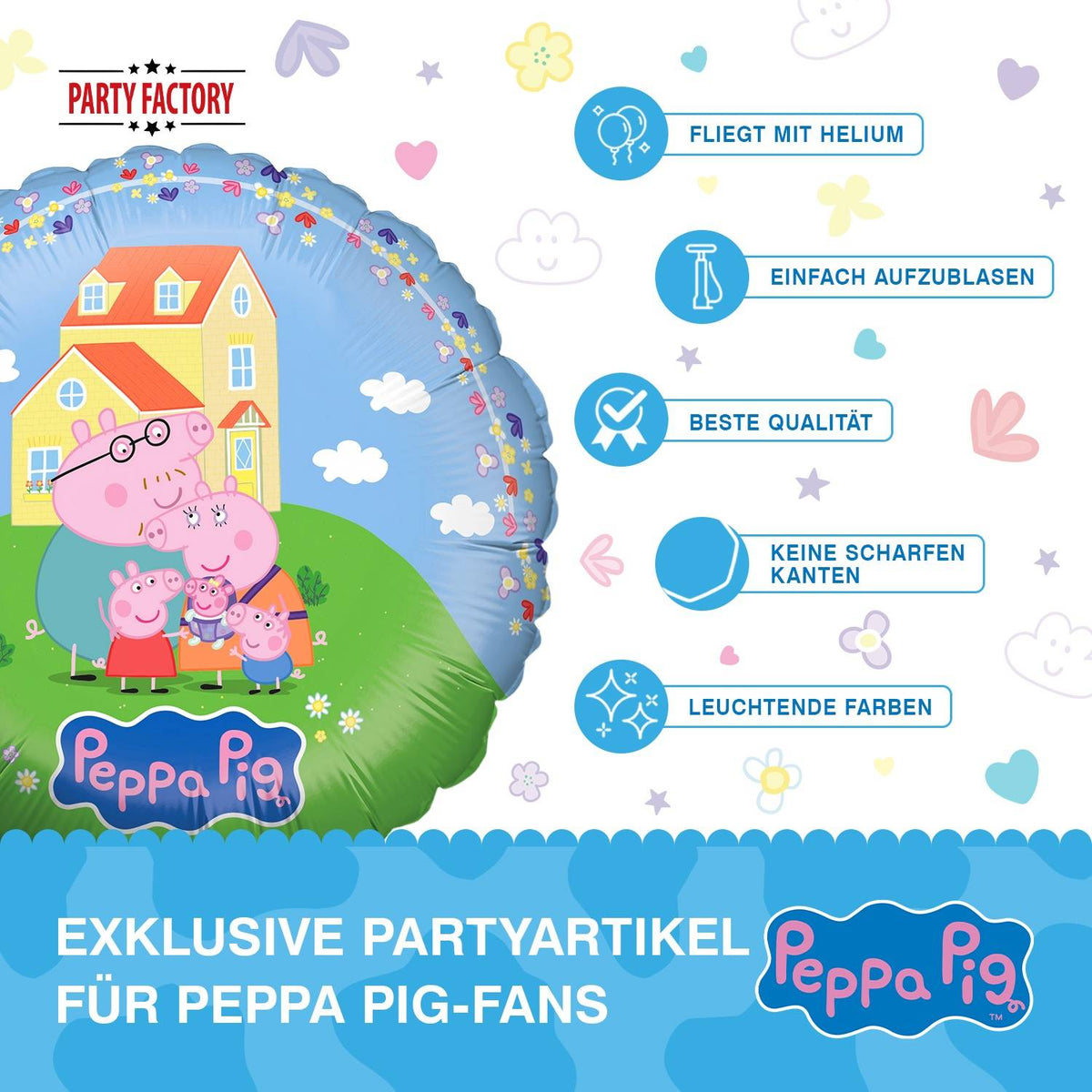 Peppa Pig Folienballon rund ⌀ 45 cm Familie Wutz 7