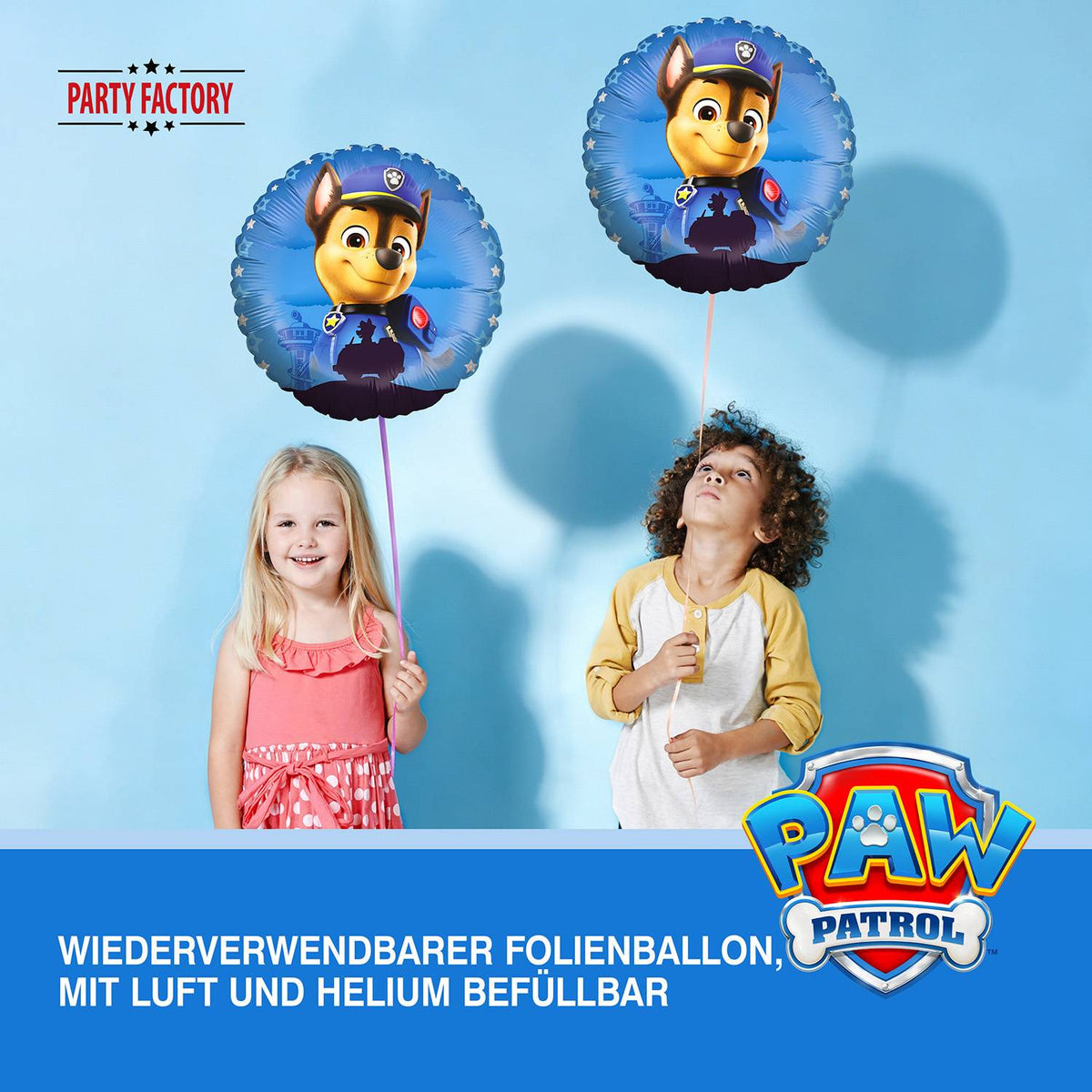 Paw Patrol Folienballon Chase Rund Blau ⌀ 45 cm 3
