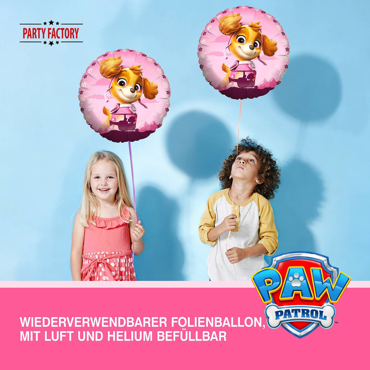 Paw Patrol Folienballon Skye Rund Rosa ⌀ 45 cm 3