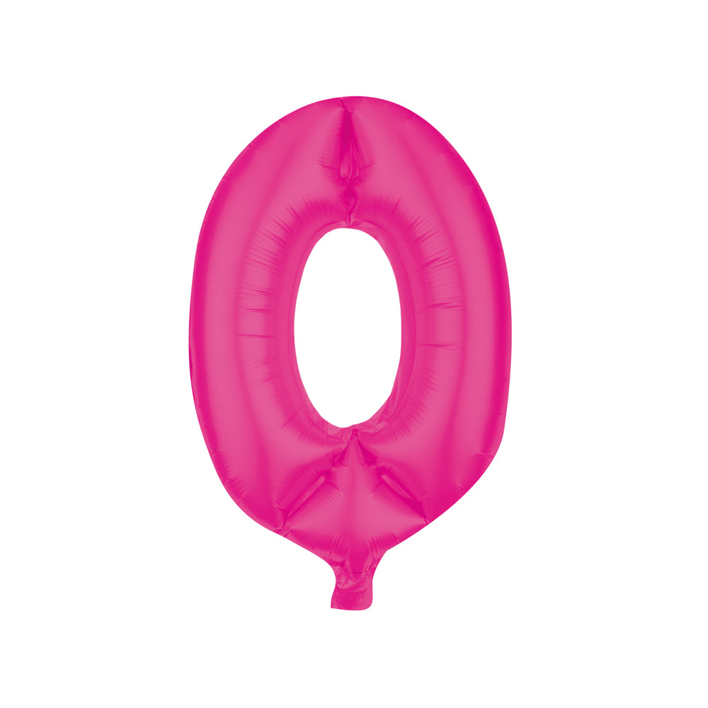 Folienballons Zahlenballon 85 cm Zahl 0-9 neon pink 12