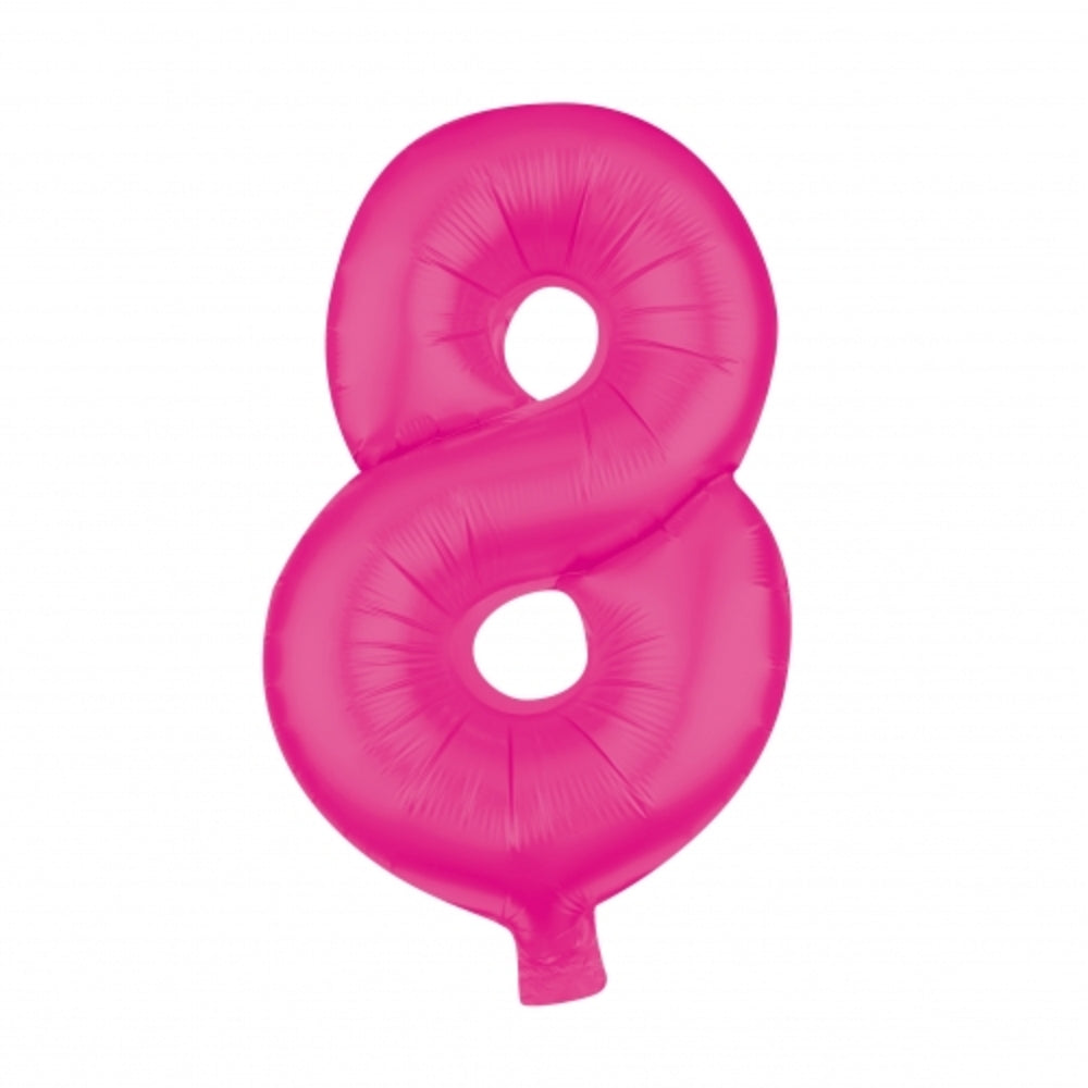 Folienballons Zahlenballon 85 cm Zahl 0-9 neon pink 18