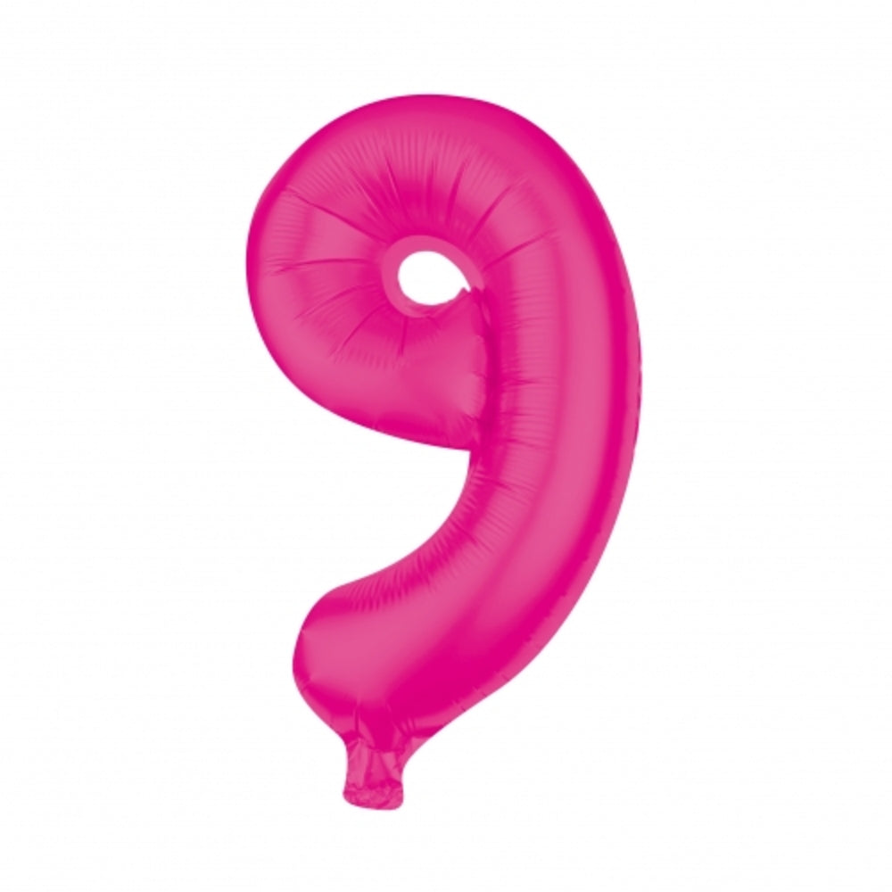 Folienballons Zahlenballon 85 cm Zahl 0-9 neon pink 21