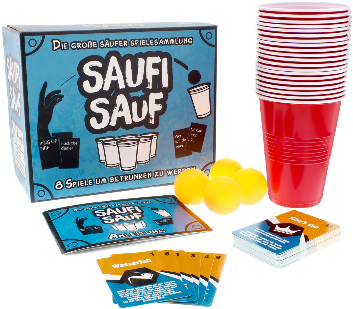 Saufi Sauf Trinkspiel-Sammlung für Erwachsene Partyspiele für bis zu 6 Personen 2