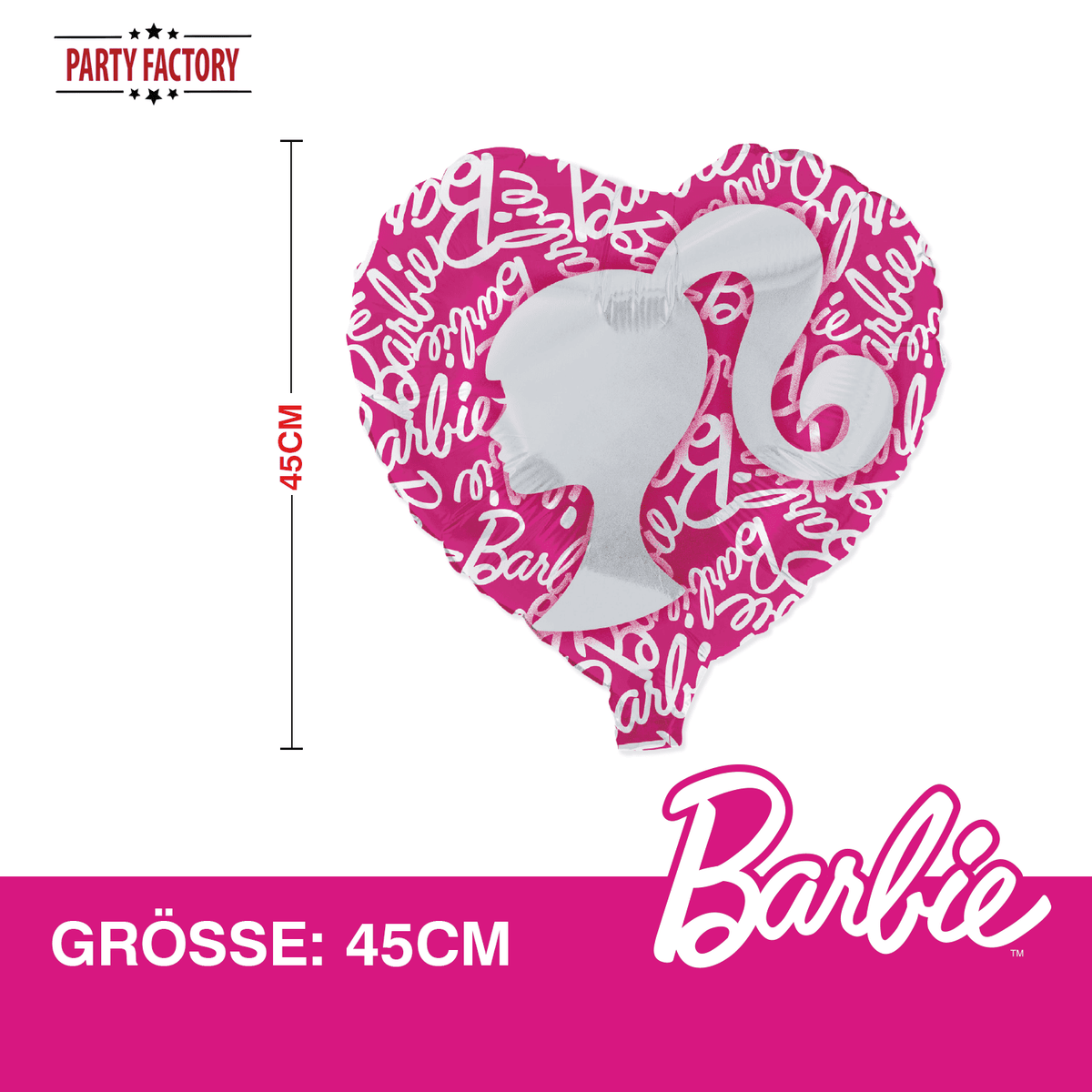 Folienballon Barbie Herz 45cm 10