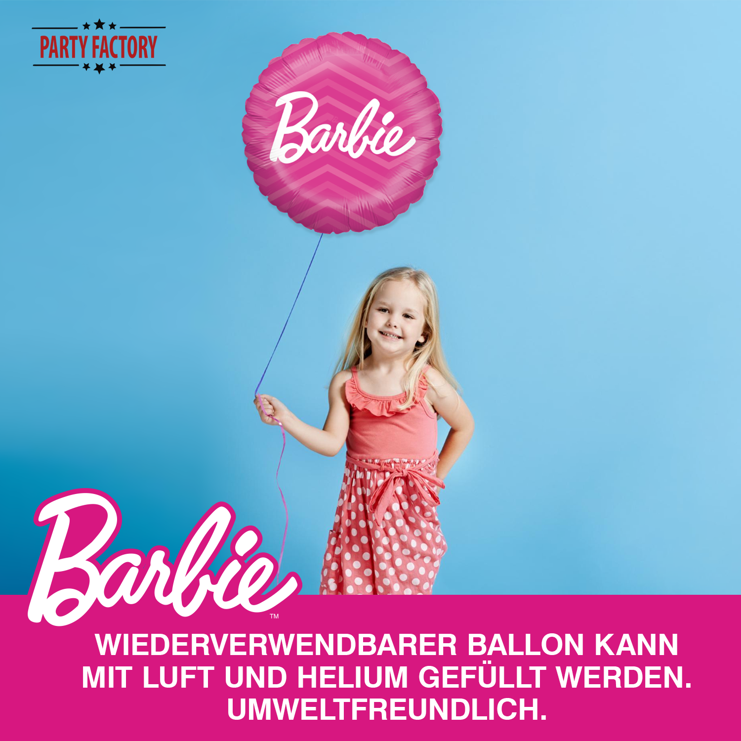 Foil Balloon Barbie Pink Round Ø45 cm 11